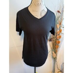 Lacoste Mens V-Neck T-Shirt Black Short Sleeve Underwear Logo Size M RN87651